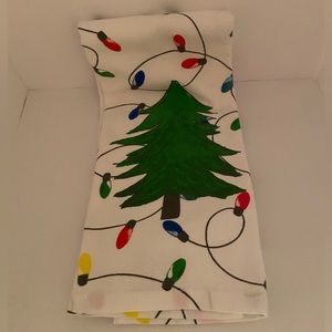 La Cuisine Kitchen Towel Christmas Tree & Lights 18” x 16”